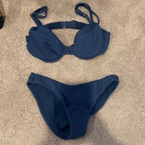 Clements Twins x Jacks Surfboards girls blue underwire bikini